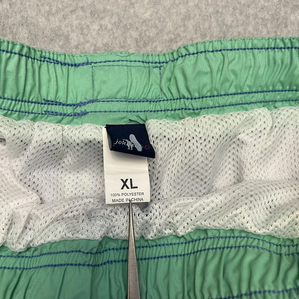 Johnnie O Swim Trunks Men's XL Blue Surf Board AOP Drawstring Beach Resort Sun